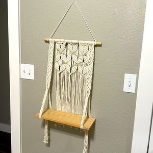 Hanging Wall Macrame Shelf